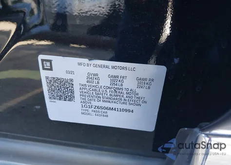 2021 Chevrolet Bolt Ev Fwd Premier from USA, damaged, VIN 1G1FZ6S06M4110994